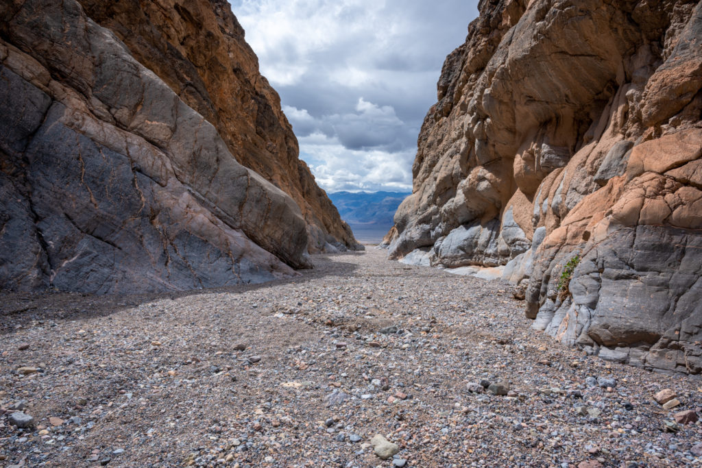Looking west out of an unnamed canyon into Death Valley.